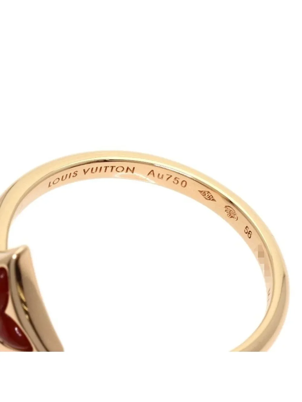 Louis Vuitton Star Blossom Mini Carnelian Diamond 56 Ring 18k Pink Gold